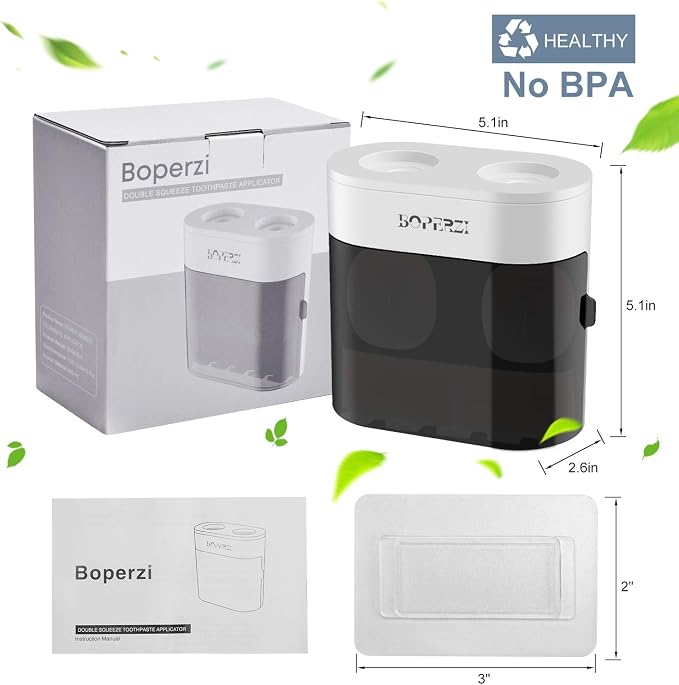 Boperzi Dustproof Cover Toothbrush Holder Wall Mounted Automatic Dispenser - Image 6