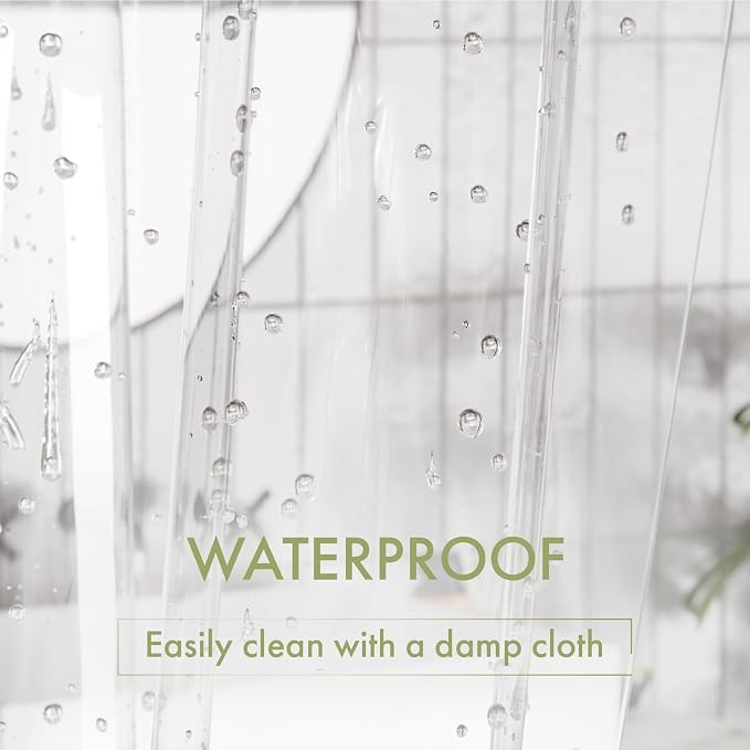 AmazerBath Extra Long Shower Curtain Liner, 72x96 Inches Plastic Shower Curtain - Image 5