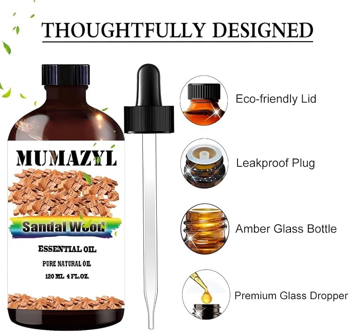 Sandalwood Essential Oil, Sandalwood Oil 4 Fl Oz 120ML - Image 2