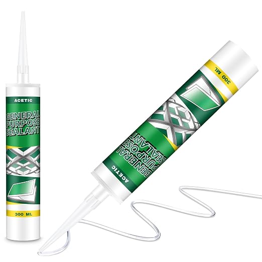 2 Pack Clear Silicone Sealant Caulk, 10.1 oz 100% Waterproof Silicone Sealant by Hohean