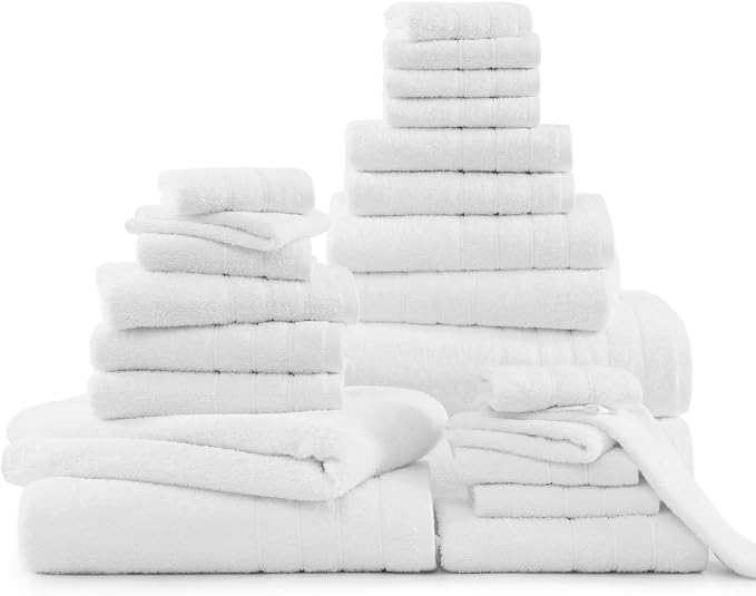 Casa Platino 24 Piece Cotton Towel Set – Ring Spun, Soft & Absorbent Towels - Image 2