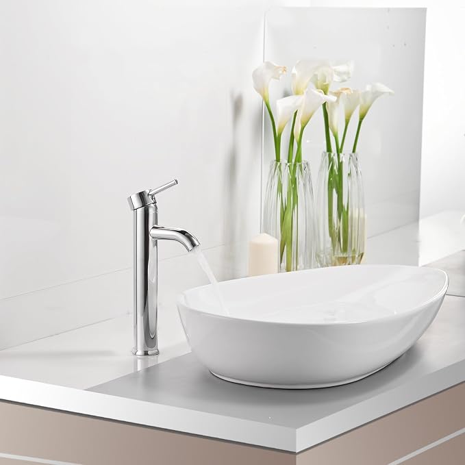 Chrome Bathroom Faucets, Vessel Sink Faucet Single Hole Single Handle Modern - Image 9