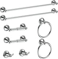 Newfun 8-Pieces Polished Chrome Bathroom Accessories Set, 24 Inch Bath Towel by Newfun