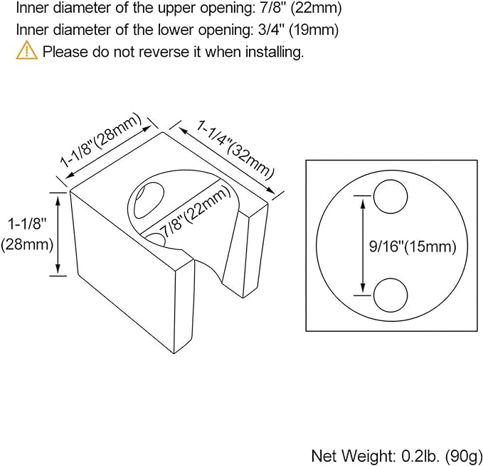 Angle Simple Shower Head Holder, Brass Shower Wand Bracket, Handheld Sprayer - Image 2