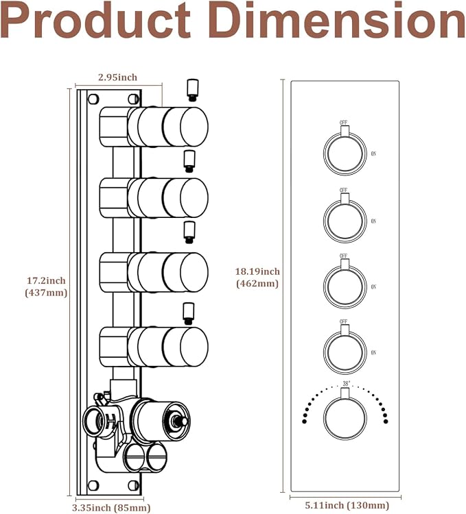 Thermostatic Shower System Oil Rubbed Bronze Shower Faucet Set - Image 6