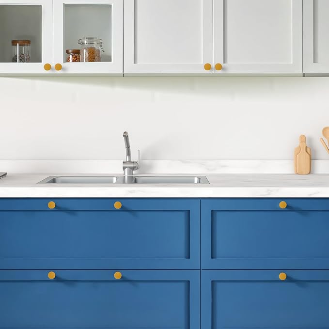 Ravinte 3 Pack Cabinet Knobs Earthy Yellow Kitchen Cabinet Knobs Round Dresser - Image 6