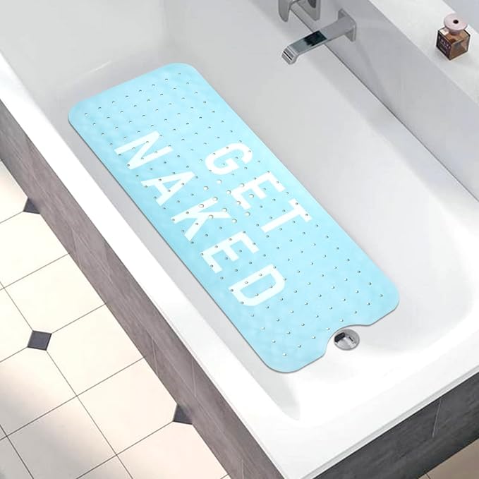 Bathtub Mat Non Slip, Get Naked Extra Long Bath tub Mat Shower Floor Mat - Image 5
