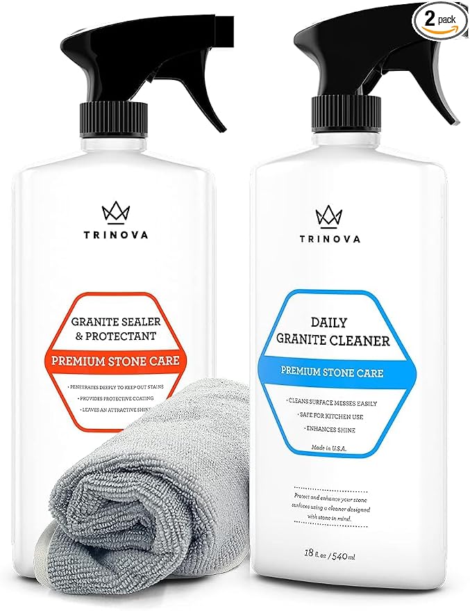 TriNova Granite Cleaner with Sealer and Protectant Bundle by TriNova