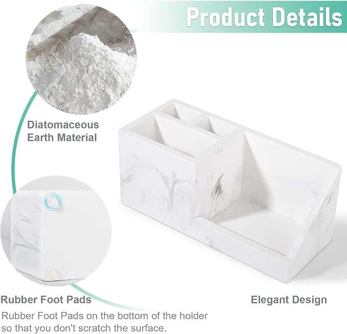 Diatomite Toothbrush Holders for Bathrooms, Quick Dry Electric Tooth Brush and - Image 4