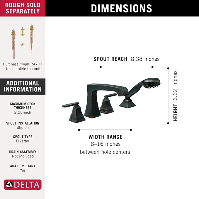 Delta Ashlyn Roman Tub Faucet - Image 4