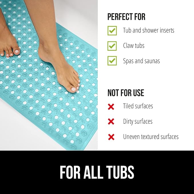 GORILLA GRIP Patented Bath Tub Shower Mat, Machine Washable Bathtub Floor Liner - Image 6