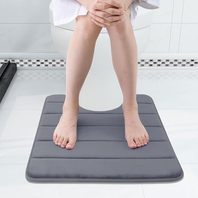 Buganda Memory Foam U-Shaped Contour Toilet Rugs, Non Slip Absorbent, Thick - Image 3