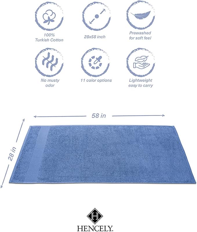 Hencely Premium Bath Towel Set of 4-28x58 Inches - Image 5