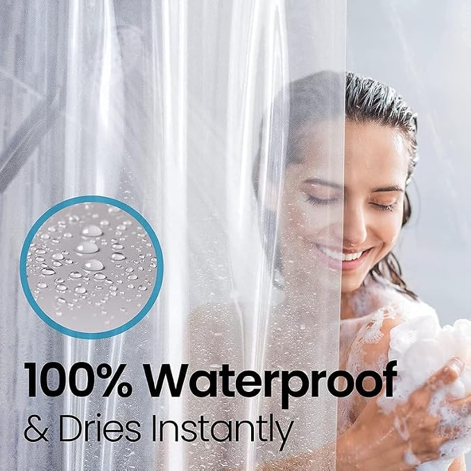 LiBa Waterproof Plastic Shower Curtain - Image 5