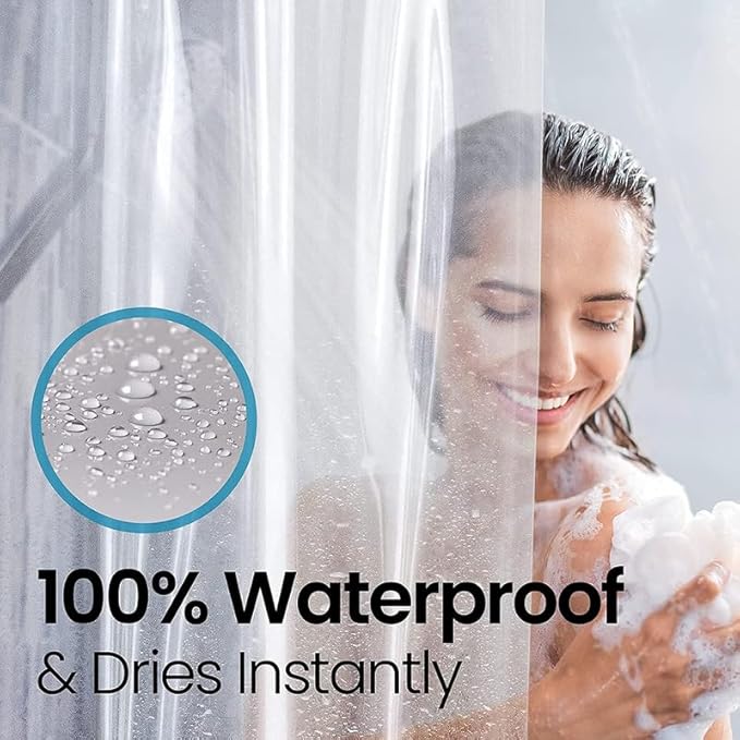 LiBa Waterproof Plastic Shower Curtain - Image 5