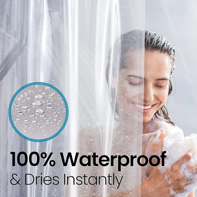 LiBa Waterproof Plastic Shower Curtain - Image 5