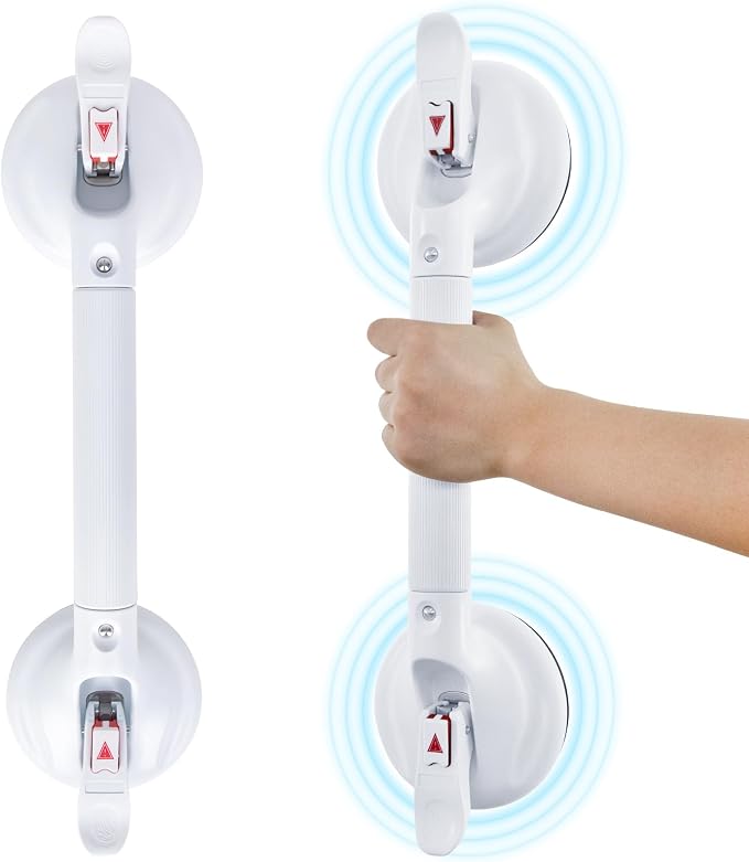 21inch Upgrade Suction Shower Grab Bar, Portable Shower Handle Bar Suction Grip by HEINSY