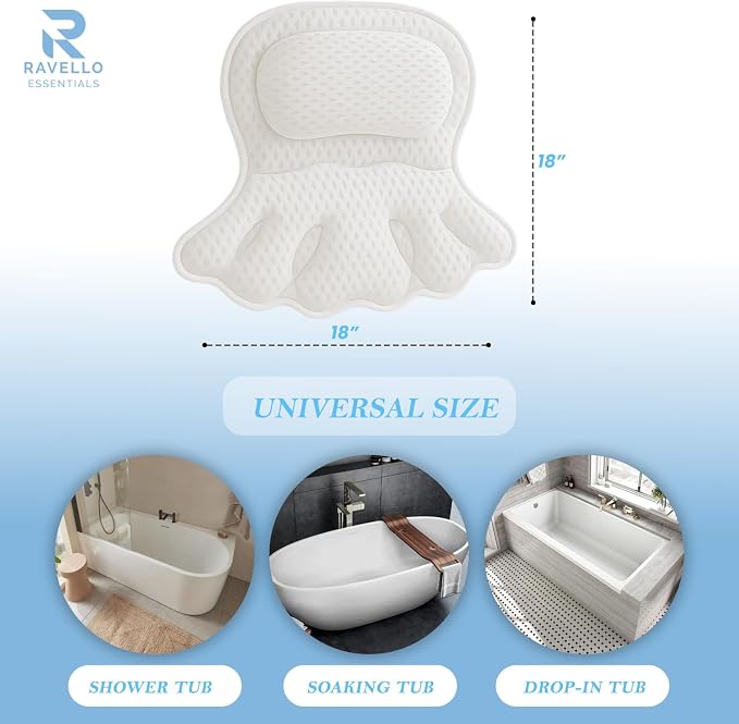 Bath Pillow for Tub | 4D Air Mesh Fabric - Image 4