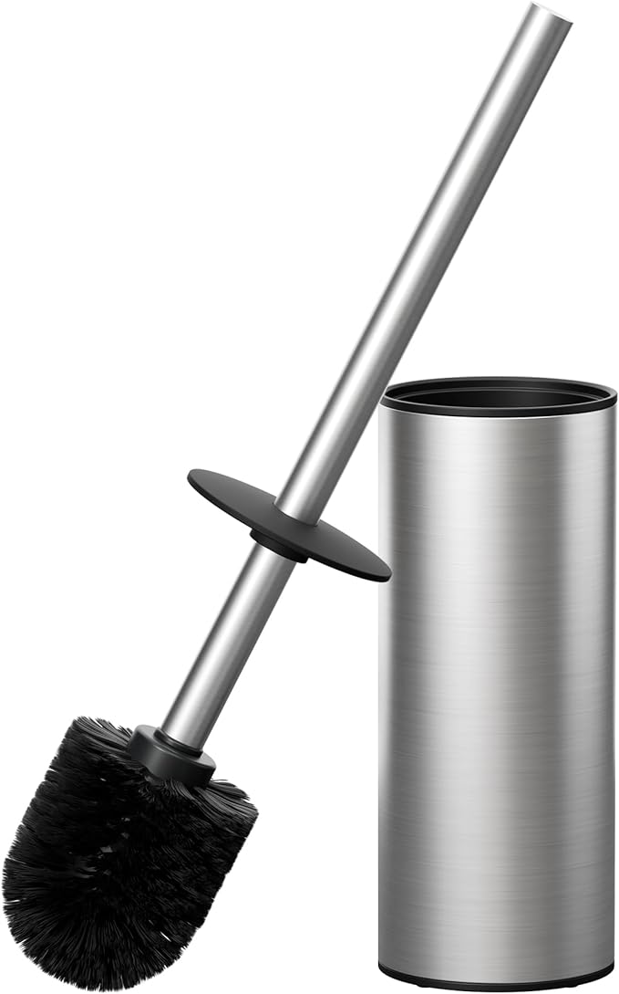 FORIOUS Toilet Brush and Holder Set Brushed Nickel, Heavy Duty 304 Stainless by FORIOUS