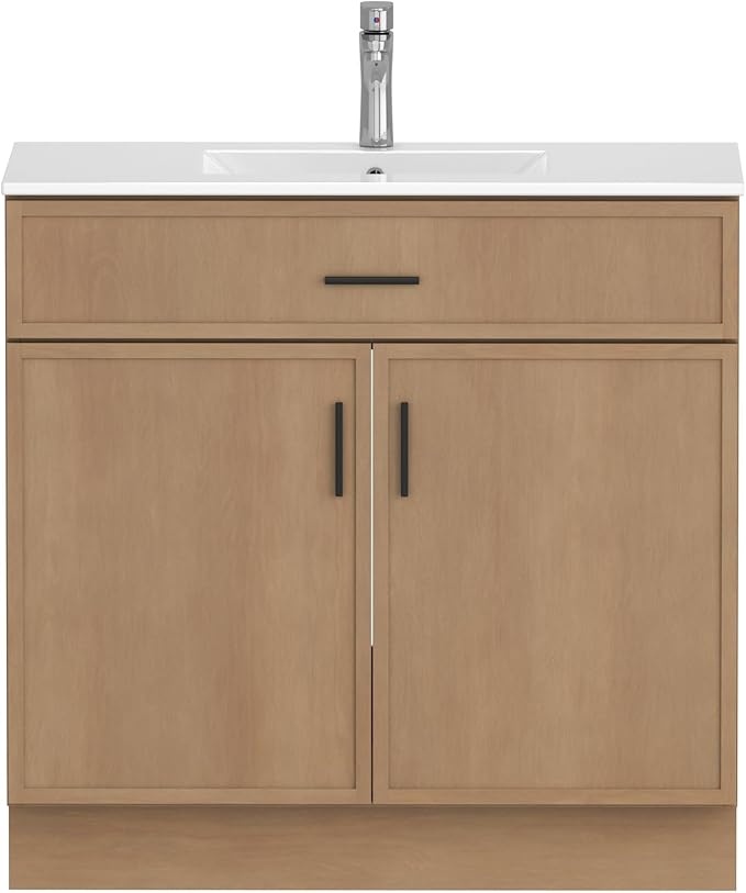 36 Inch Bathroom Vanity Without Sink, Freestanding Wood Farmhouse Cabinet - Image 7