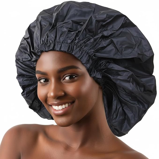DONNA Super Jumbo Shower Cap – Comfortable Elastic Band, 100% Waterproof Hair by DONNA