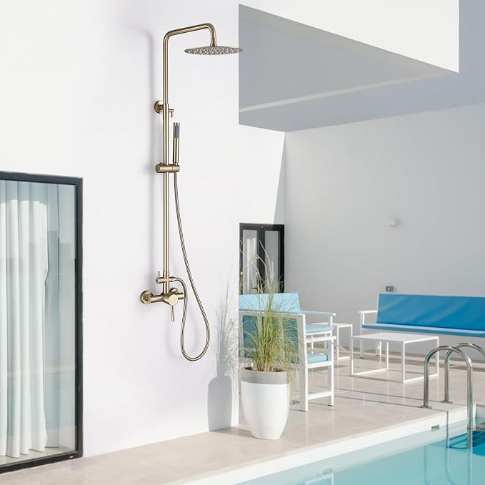 RBROHANT Outdoor Shower, Wall Mount Outdoor Shower Kit, Outside Shower Faucet - Image 2