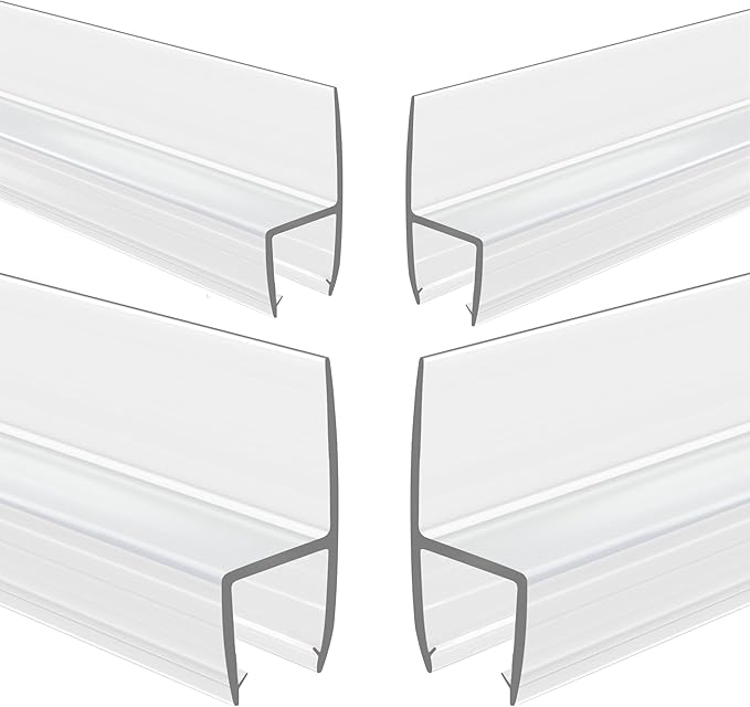 4-Pack Frameless Shower Door Side Seal Strip Shower Door Bottom Seal Shower by GEZMR