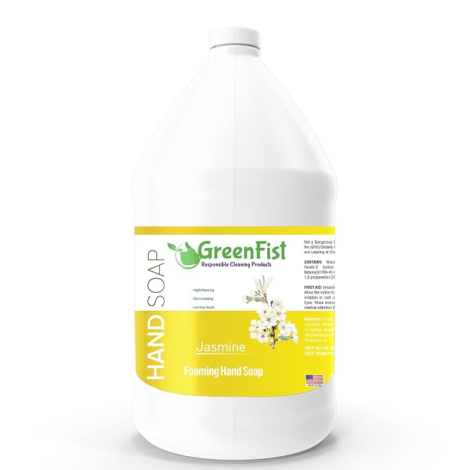 GreenFist Foaming Hand Soap Refills Jasmine Scent Jug Foam Refill Made in USA by GreenFist