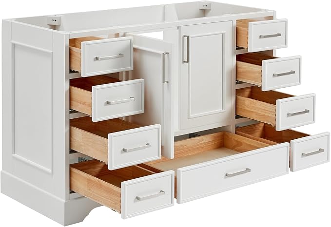 ARIEL Stafford 54" White Bathroom Vanity Base Cabinet, Single Sink Configuration - Image 5