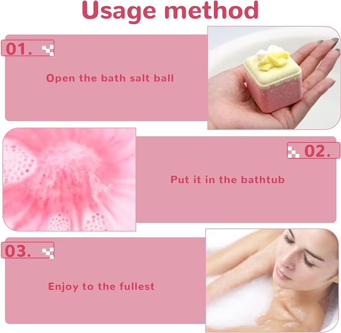 6Pcs Bath Bombs for Girls, 6 Styles Bath Bomb Set, Organic Natural Essential - Image 7