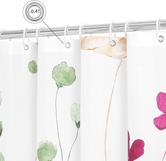 Gibelle Watercolor Floral Shower Curtain, Modern Minimalist Waterproof Fabric - Image 5