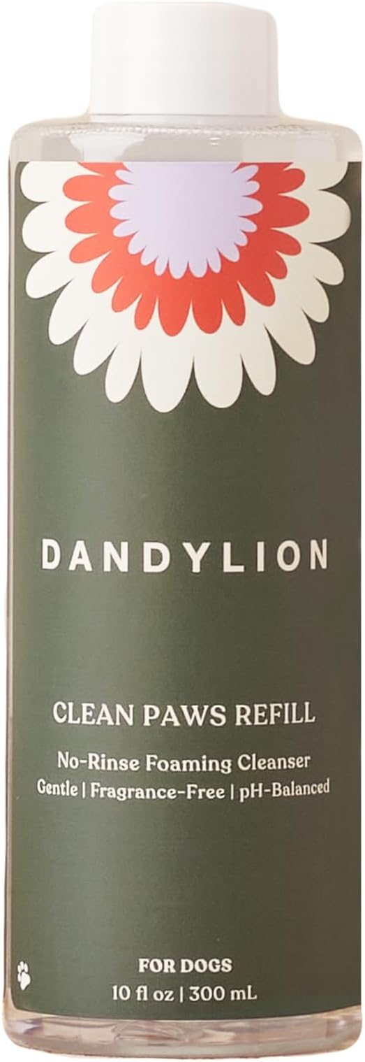 Dandylion Clean Paws No-Rinse Foaming Cleanser Refill – Gentle, Fragrance-Free by DandylionDogPawCleansers
