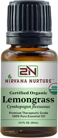 Lemongrass Essential Oil USDA Certified Organic 100% Pure Premium Therapeutic by NirvanaNurture