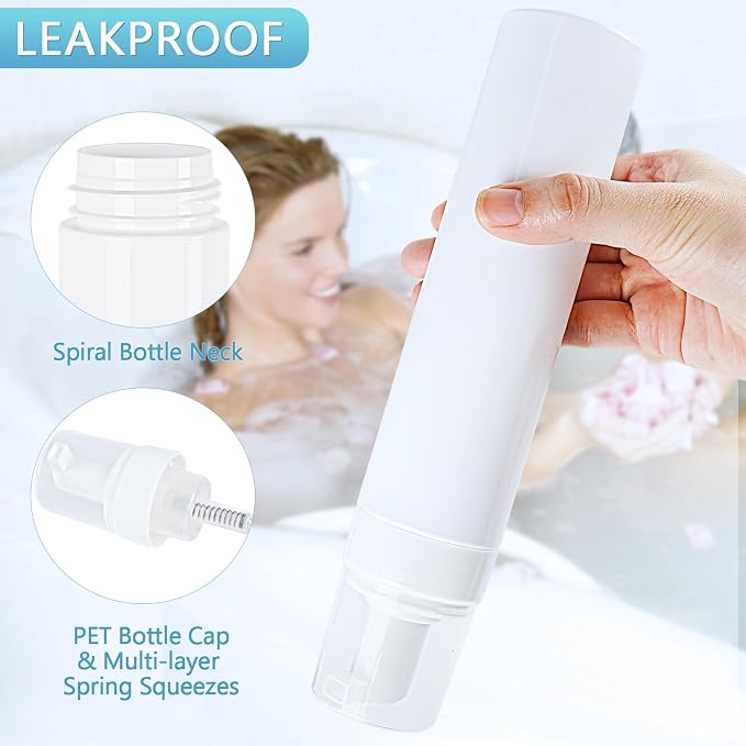 Foam Pump Bottle 8.5oz/250ml White Empty Foam Dispenser Bottle Travel Foaming - Image 4