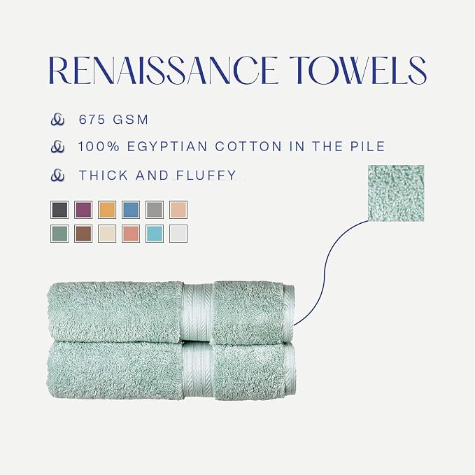 Christy Renaissance 6 Piece Blue Towel Set | 100% Egyptian Cotton | Luxury - Image 5