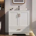 30 inch Bathroom Vanity with Sink, Modern White Vanity by LDarqeer