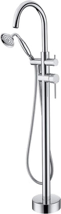 Tub Filler Freestanding Bathtub Faucet Chrome Floor Mounted Brass Bathroom Tub by wowkksanitaryware