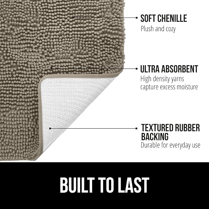 GORILLA GRIP Bathroom Rug Sets, Soft Chenille 2 Piece Area Rugs Set, Toilet - Image 3