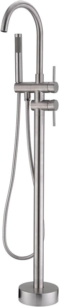 Freestanding Tub Filler Bathtub Faucet Brushed Nickel Floor Mounted Faucets by ArtiquaSanitaryWare