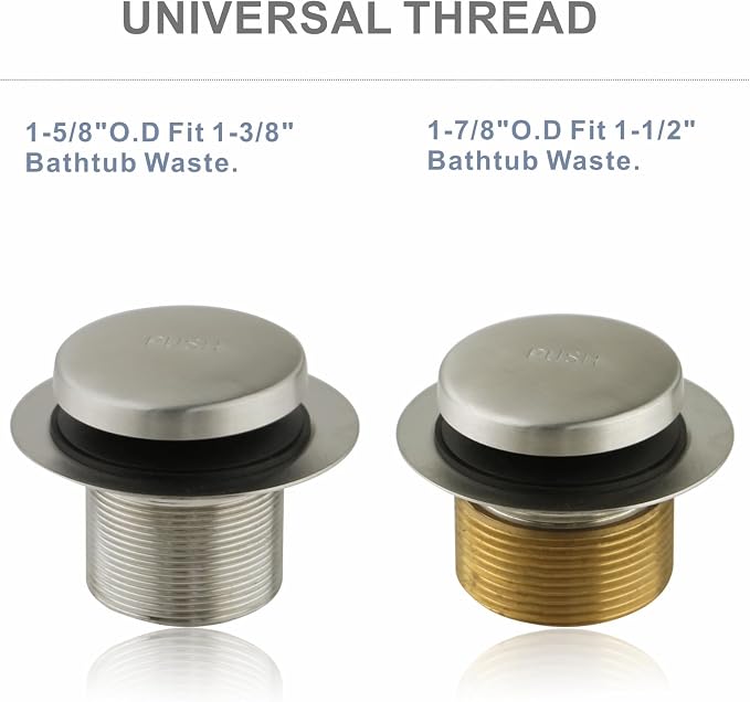 Tub Drain Tip Toe Bathtub Drain Conversion Kit Assembly, Brushed Nickel - Image 3