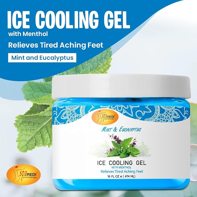 SPA REDI - Massage Cooling Gel for Pedicure, Mint and Eucalyptus Oil - Image 2