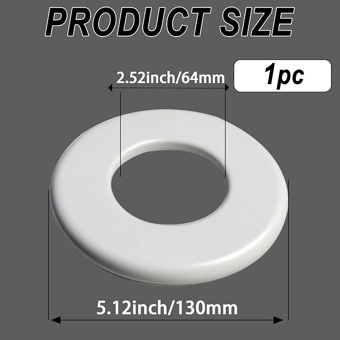 1 Pack Wall Split Flange for 2.52 Inch/64mm OD Pipe ABS Escutcheon Plate - Image 2