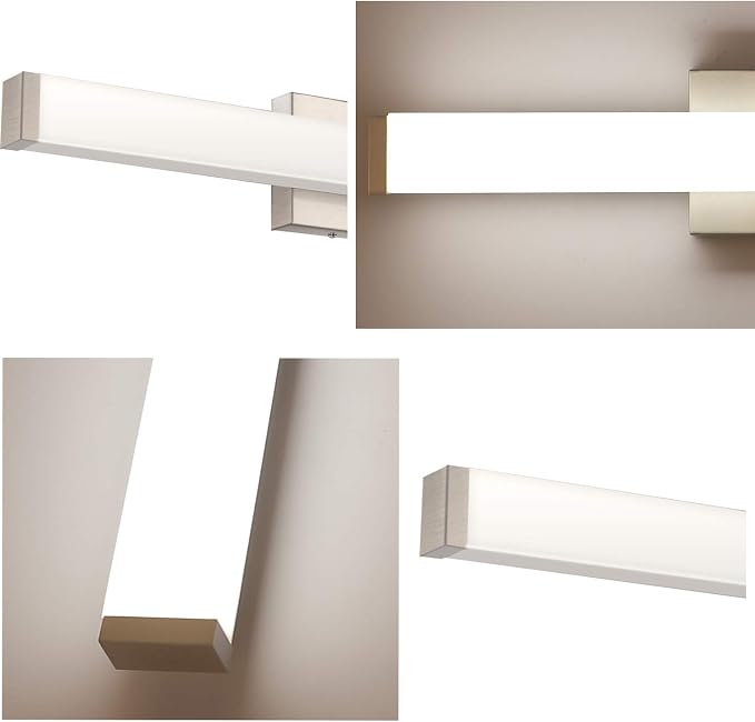 Bathroom Vanity Light Brushed Nickel Square LED 24 inch 14W 4000K Natural White - Image 5