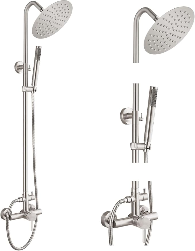 gotonovo SUS304 Outdoor Shower Fixture High Pressure Shower System Wall Mount 2 by HOME