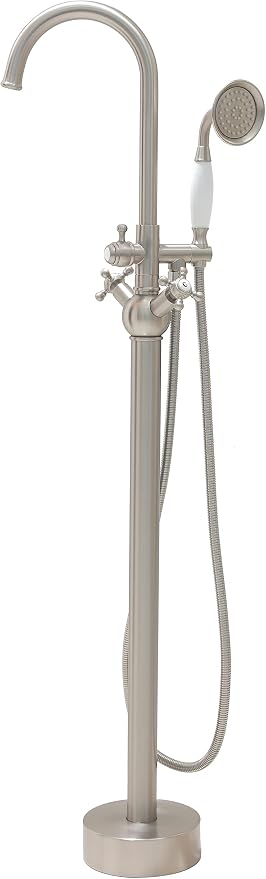 SITGES Solid Brass Freestanding Bathtub Faucet, Bathroom Floor Mount Tub Filler by SITGES