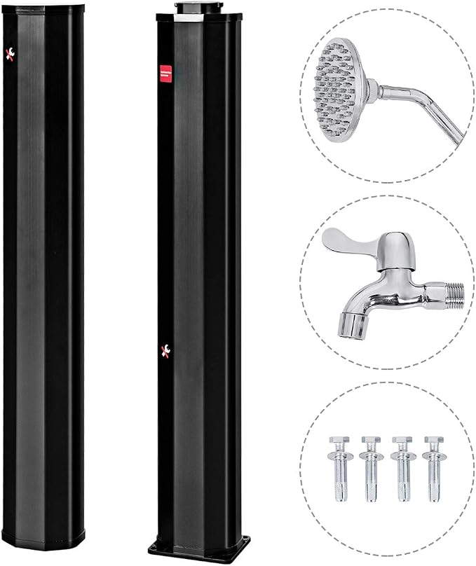 Giantex 7.2Ft 9.3 Gallon 2-Section Solar Heated Shower W/Shower Head Outdoor - Image 7