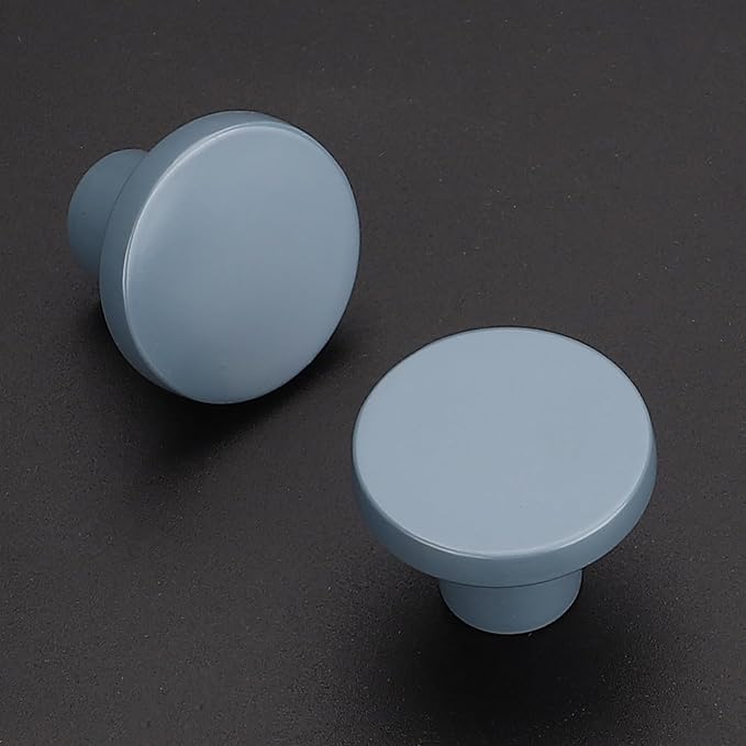 Ravinte 1 Pack Cabinet Knobs Light Blue Kitchen Cabinet Knobs Round Dresser - Image 2