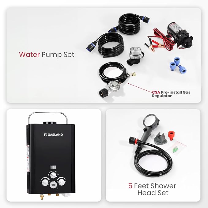 GASLAND 6L 1.58GPM Portable Propane Tankless Water Heater - Image 5