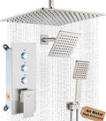 POP SANITARYWARE Shower Faucet Set Brushed Nickel Bathroom Rainfall Shower by POPSANITARYWARE