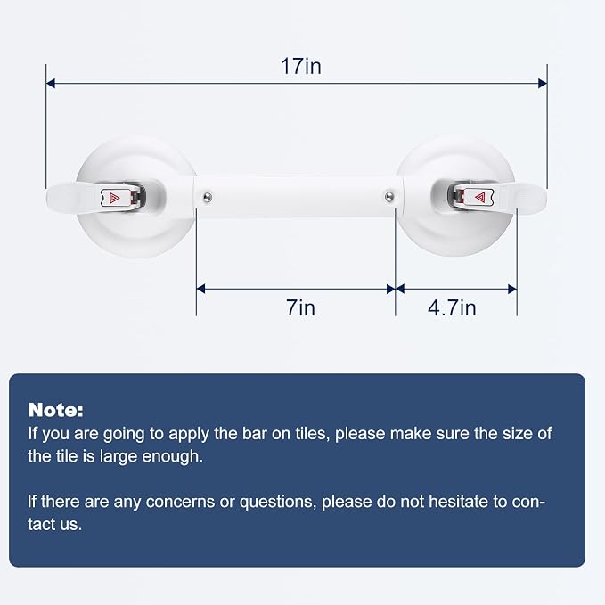 Suction Cup Grab Bars for Bathtubs and Bathroom, Tool Free Shower Handle - Image 6
